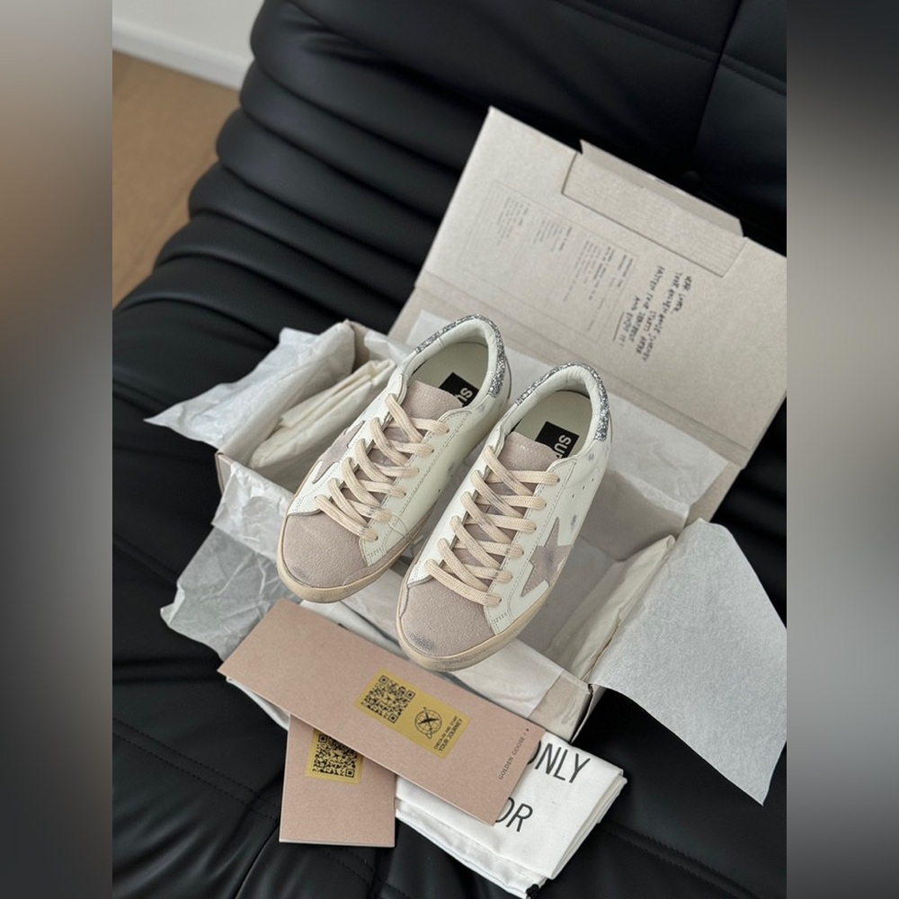 Golden Goose White and Silver Women's Sneakers - Picture 5 of 8